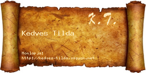Kedves Tilda névjegykártya